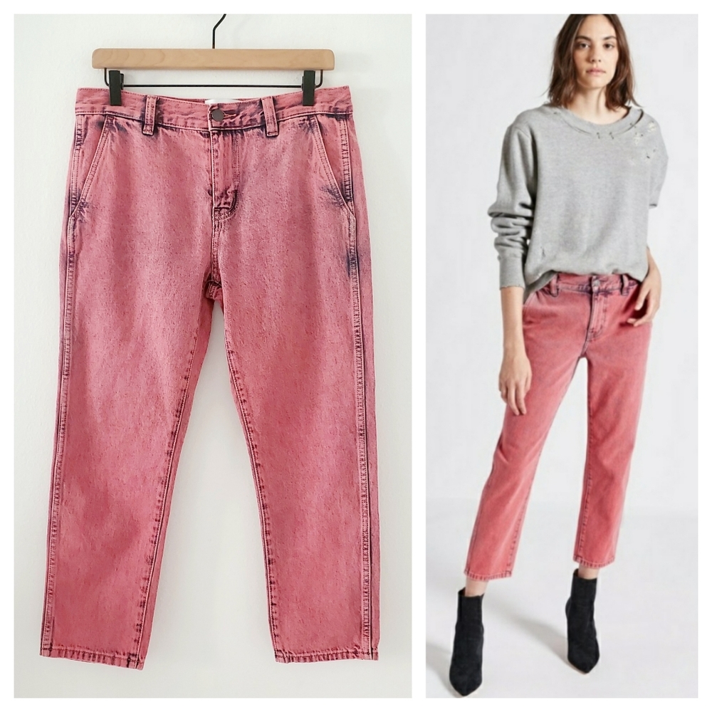 Current Elliott Cropped Confidant Acid Pink Jeans
